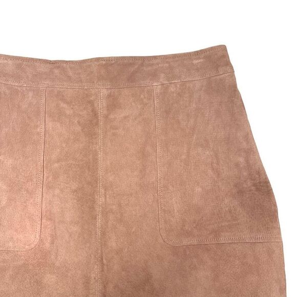 NEW H&M real suede mini skirt Size‎ 10 dusky pink - Picture 5 of 10
